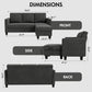 CALVIN Scandinavian Style Convertible L-Shaped Sectional Sofa – Linen Fabric Couch | 70.8"W