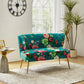 RUBY USA Loveseat Sofa – Modern Floral 2-Seat Armless Couch - 46.7" W