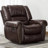 ANTHONY Classic Leather Manual Recliner Chair – Traditional Single Sofa - 41"