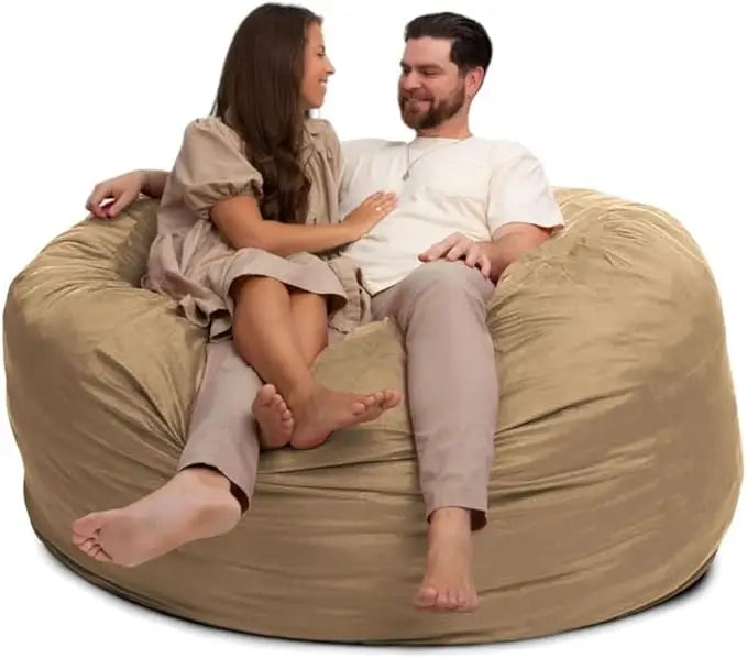 DANIELLA Sackura 6FT Suede Bean Bag Loveseat – Oversized Lounge Sofa Style | 63'' W