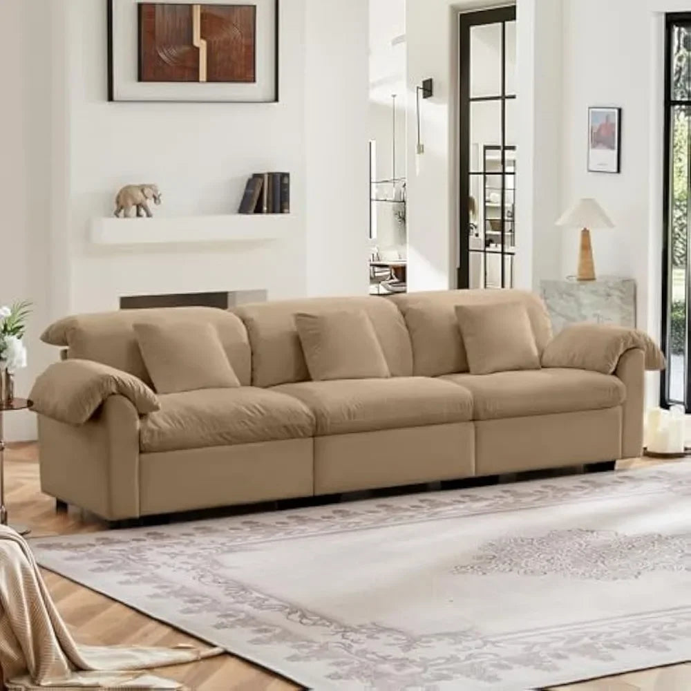 HANNAH Modern Velvet Storage Sectional Sofa Bed – 3-Seater Couch - 37.6"