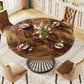 OLIVER Round Farmhouse Dining Table Vintal Industrial Style 47 - W 