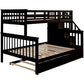 ELEANOR Modern Twin Over Full Bunk Bed with Storage Stairway and Drawers