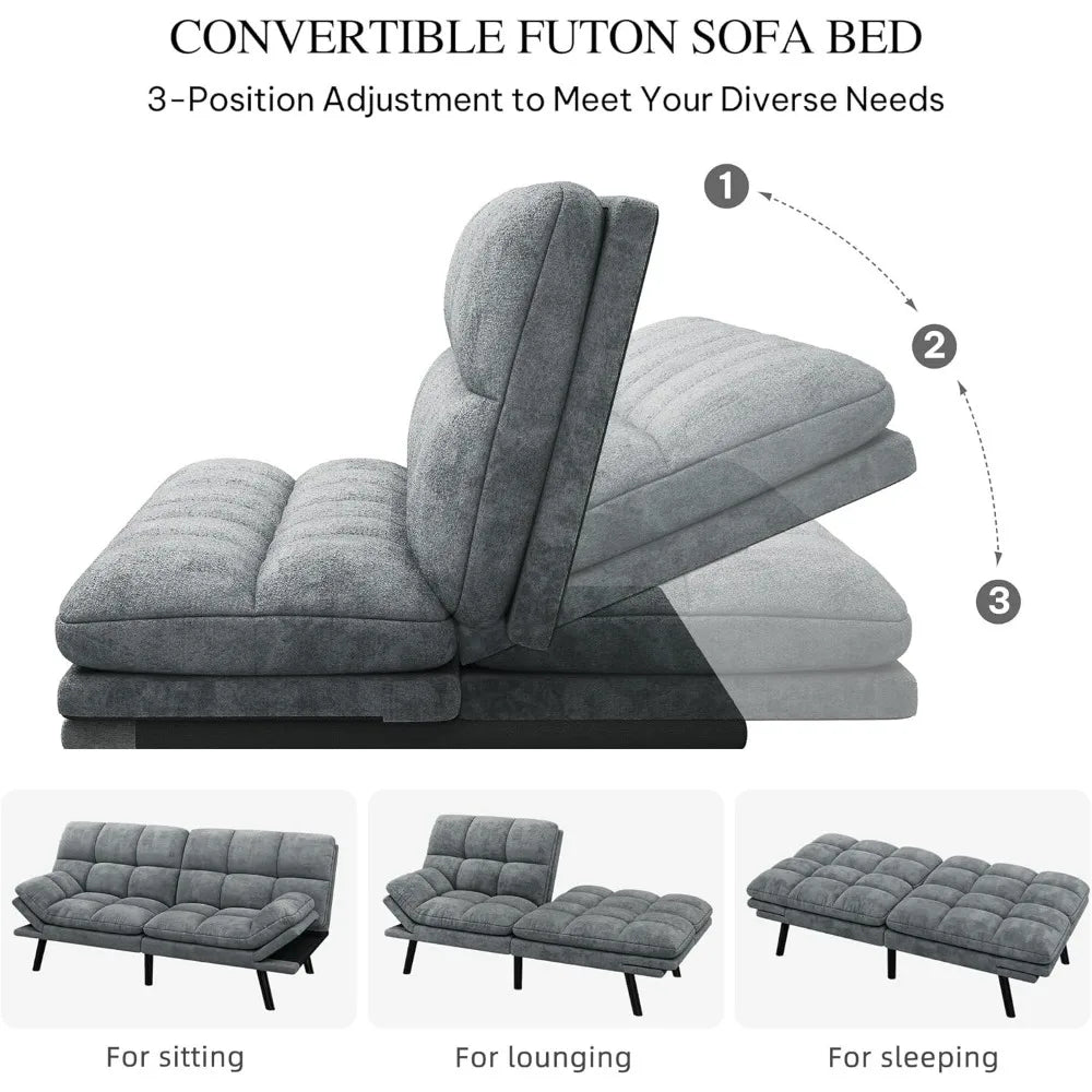 JONATHAN Modern Convertible Futon Sofa Bed – Cat-Scratch-Proof - 70"