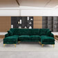 RYKER Modern Velvet U-Shaped Sectional Sofa with Chaise & Ottoman – Sectional Couch – 114.17" W