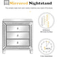 JULIANNA Mirrored Glam Nightstand Set of 2 - 23" Wide 3-Drawer Bedside Tables