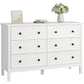 DAPHNE Modern 6 Drawer Dresser – Wide Chest of Drawers with Metal Knob Handles