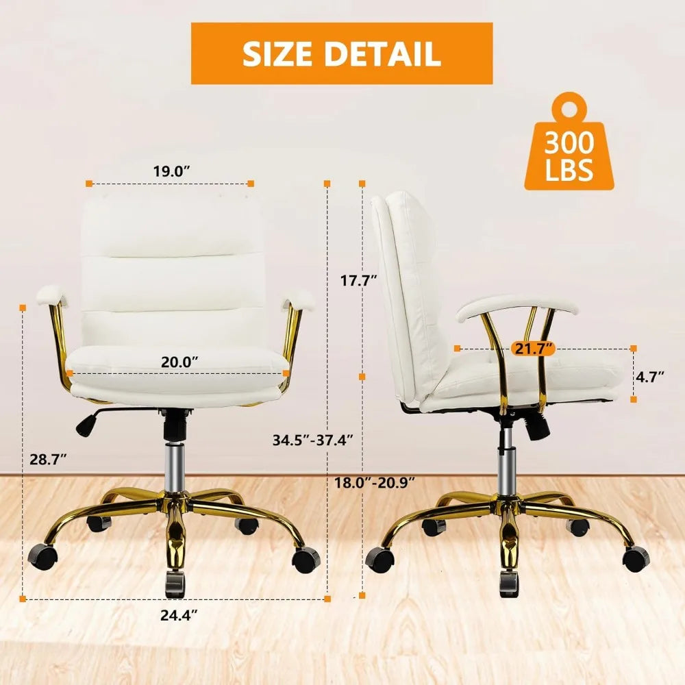 UNION Ergonomic Office Desk Chair with Arms and Wheels - 24.4" W