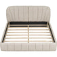 OLIVIA Elegant Modern Upholstered Platform Bed Frame | Queen Size 64.4" Wide Fabric Bed