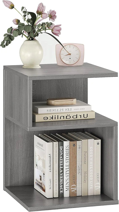 LAURA Tokyo S Minimalist 3-Tier End Table - Japanese-Inspired Bedside Nightstand - 15.7''