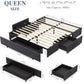 CATALINA Modern Upholstered Storage Platform Bed Frame - Queen 61.8''