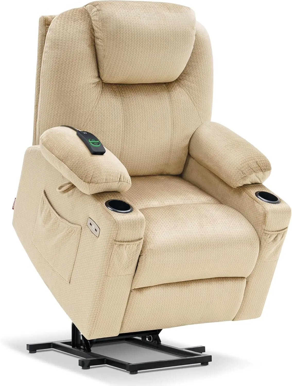 CARSON Large Power Lift Recliner Chair with Massage & Heat - Mocha - 35.4" W