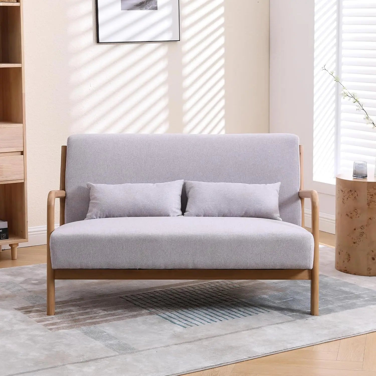 SAVANNAH Mid-Century Modern Loveseat Sofa – Upholstered 2-Seat Couch - 50"