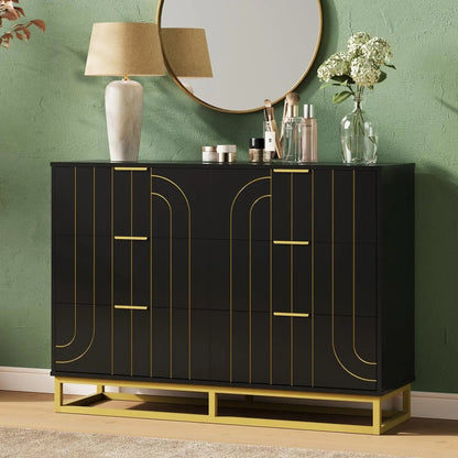 CATALEYA Modern Geometric 6-Drawer Dresser – Elegant Storage Chest – 47.2'' Wide