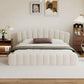 MELANIE Elegant Shell-Shaped Velvet Upholstered Queen Bed Frame - No Box Spring Needed