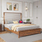 ELIZABETH Wooden Platform Bed Frame with Tall Headboard and Charging Station