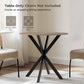 JOANNE Circle Kitchen Table with Metal Pedestal & Wooden Top Round Dining Table – 31.5"W