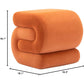 MACKENZIE Modern Velvet Upholstered Ottoman – S-Shape Foot Stool – 18.1" W