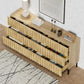 ROWAN Mid-Century Modern Fluted 9 Drawer Dresser - 59" Wide Wood Chest of Drawers