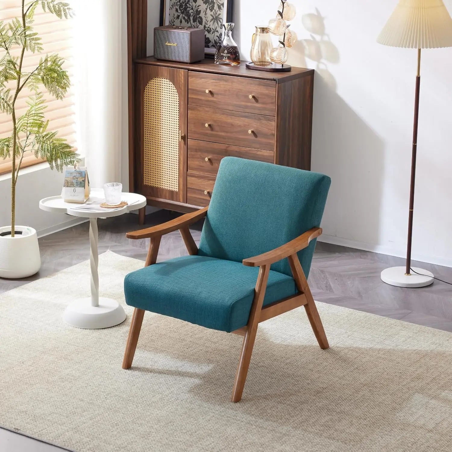 ANDREA Solara Retro Mid-Century Accent Lounge Chairs Set – 21.7" W