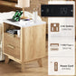 LUCIANA Fluted Farmhouse Nightstand Set of 2 with Charging Statio
