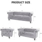 LYDIA Velvet Chesterfield Living Room Sofa Set – Club Chair, Loveseat & Sofa – 32" W