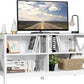TV Stand for TVs up to 55 Inches, 47" Farmhouse Entertainment Center with 4 Open Shelves & Built-in Cable Holes
