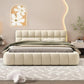 MADELYN Modern Upholstered Low-Profile Platform Bed Frame with Tufted Wingback Headboard