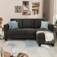 CALVIN Scandinavian Style Convertible L-Shaped Sectional Sofa – Linen Fabric Couch | 70.8"W