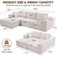 ALEXA Minimalist Modern Modular Sectional Sofa, L-Shaped - 104.3"