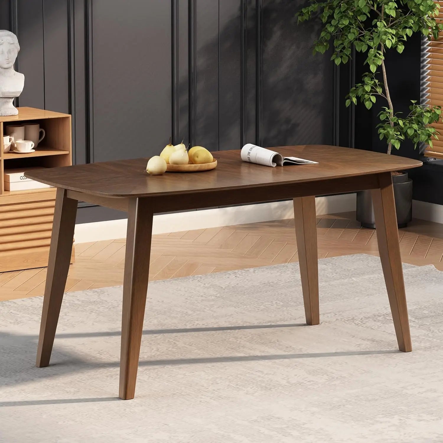 POPPY Darien Mid-Century Modern Rectangular Dining Table – 59.6" W