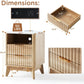 LUCIANA Fluted Farmhouse Nightstand Set of 2 with Charging Statio
