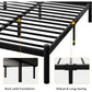 LEAH Modern Metal Platform Bed Frame with Elegant Iron-Art Headboard & Heavy-Duty Steel Slats