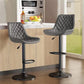 Bar Stools Set of 2, Adjustable Counter Height Leather Bar Stools with Back, Modern Swivel Armless Bar Chair for Kitchen