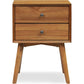 RAYA Mid-Century Modern Wooden Nightstand - 17.5'' Wide