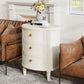 JOCELYN Oval Classic Wooden Nightstand with 3 Drawers - 19.68''
