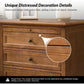 ESME Rustic Wood Bedside Table with Charging Station & Pull-Out Shelf - 27''
