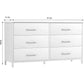 ARIEL Modern Minimalist 6-Drawer Dresser – Wide Storage Chest – 47.2''