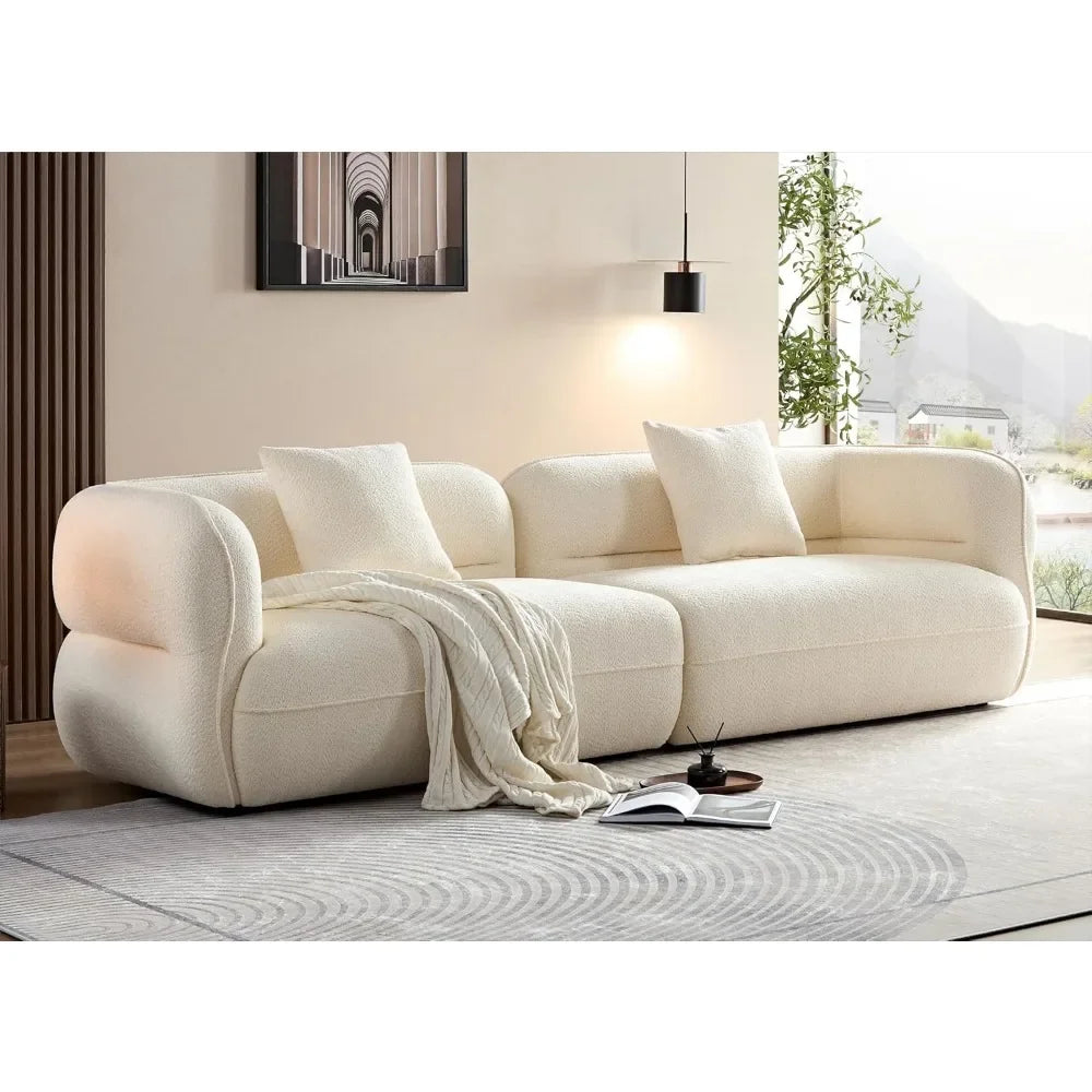 HARPER Minimalist Modern Curved Sectional Sofa – Luxury Pillows & Storage  - 110"