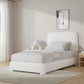 SERENITY Modern Boucle Upholstered Bed Frame with Rounded Headboard - Twin Size