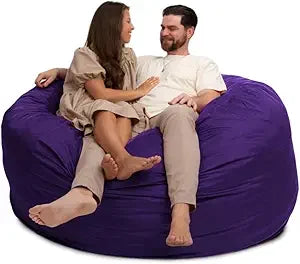DANIELLA Sackura 6FT Suede Bean Bag Loveseat – Oversized Lounge Sofa Style | 63'' W