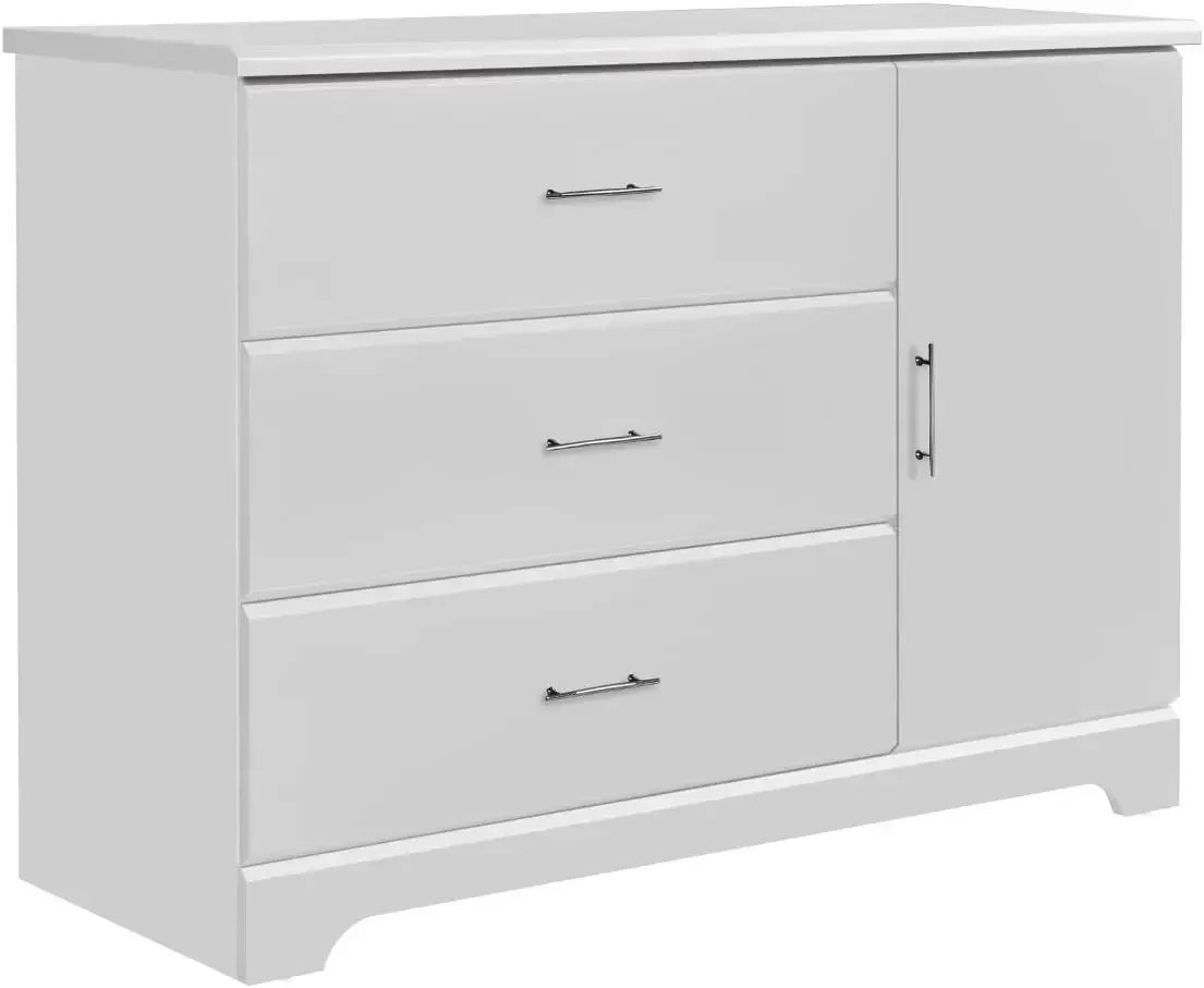 Minimalist Modern 6-Drawer Double Dresser – White Wood Chest – 53.5"W