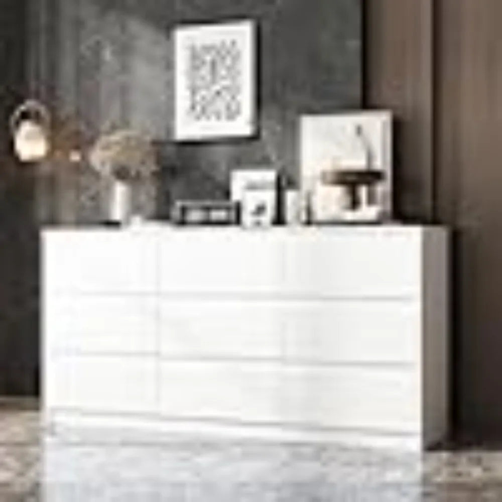 EMBER Modern Minimalist 9-Drawer Wood Dresser - 63''