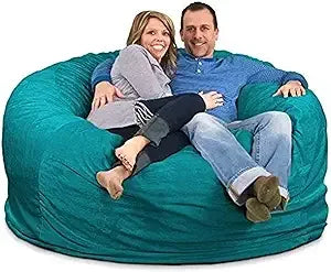 DANIELLA Sackura 6FT Suede Bean Bag Loveseat – Oversized Lounge Sofa Style | 63'' W