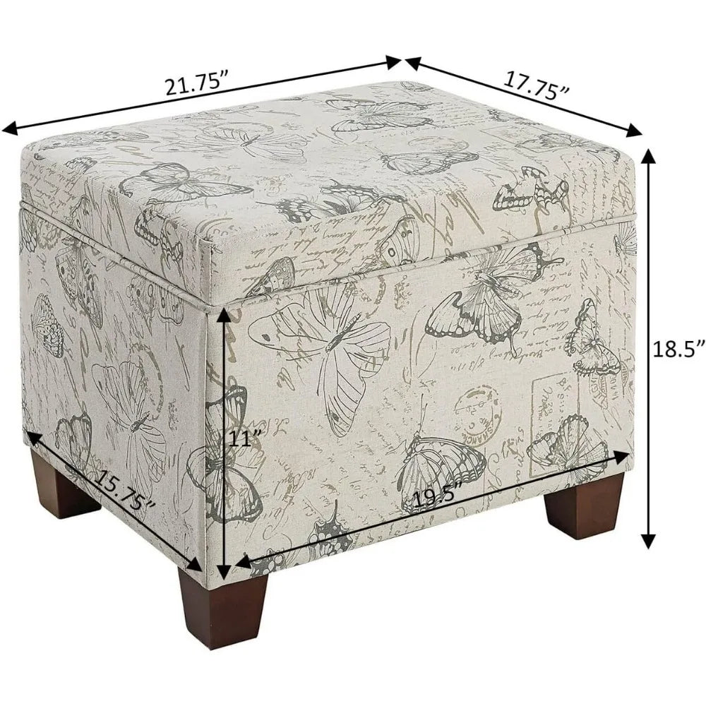 JASON Madison Storage Ottoman – Modern Fabric Storage Bench – 17.75" W