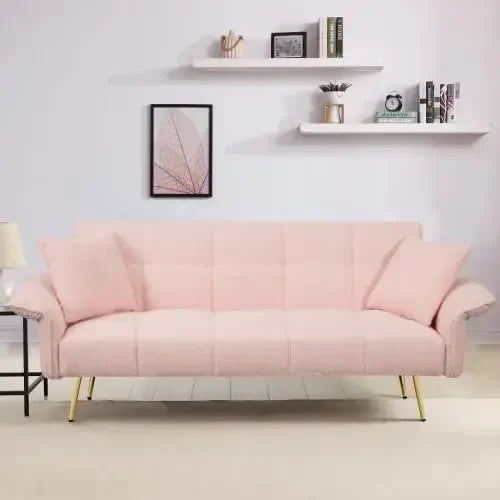 LOGAN Modern Minimalist Loveseat Sleeper Sofa Bed with Backrest & Arms - 70"