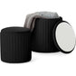 KENNEDY Round Velvet Upholstered Ottoman Set of 2 with Storage - 14.76" W