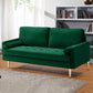 HENRY Mid-Century Modern Velvet Loveseat Sofa – Tufted Upholstered 2-Seat Couch - 66.9"