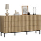 ROWAN Mid-Century Modern Fluted 9 Drawer Dresser - 59" Wide Wood Chest of Drawers