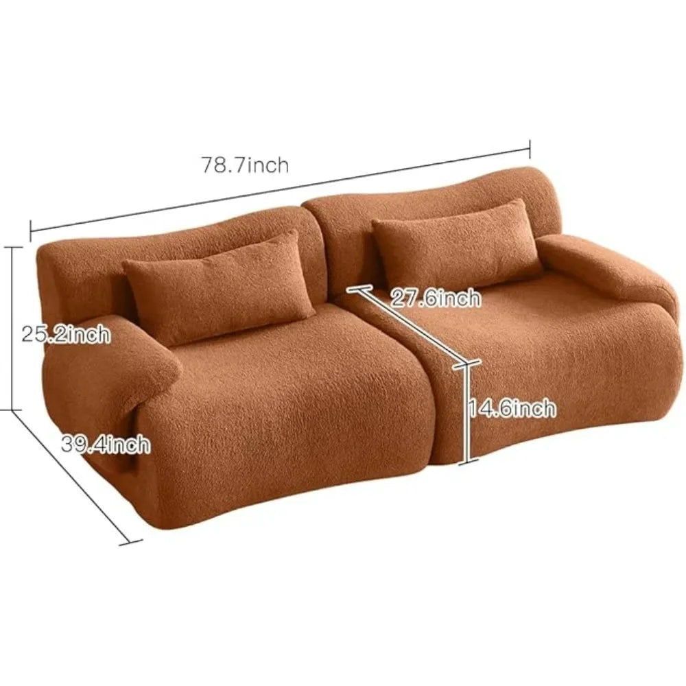 SAMUEL Modern Cloud Modular Sectional Sofa – Fluffy Boucle Couch - 78.7"